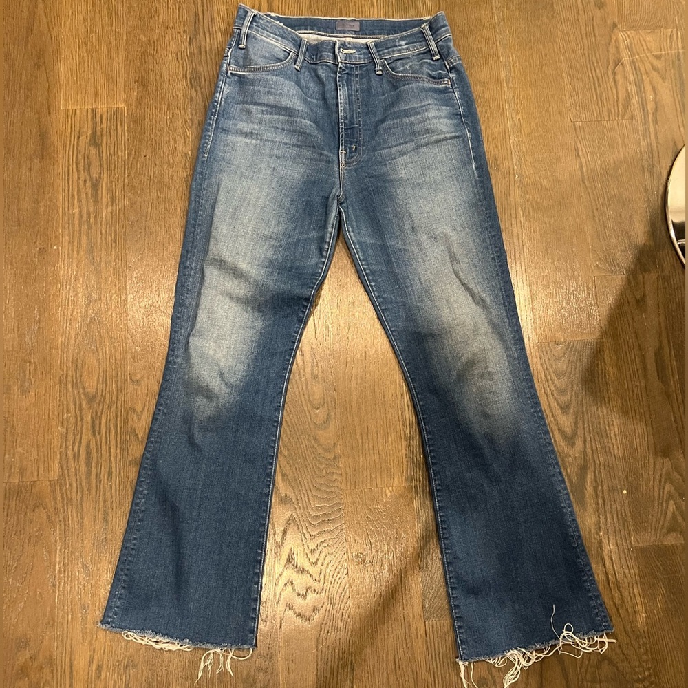 Mother Size 28 Frayed Wide Leg Jeans